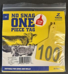 Z1 No-Snag-Tags Cow